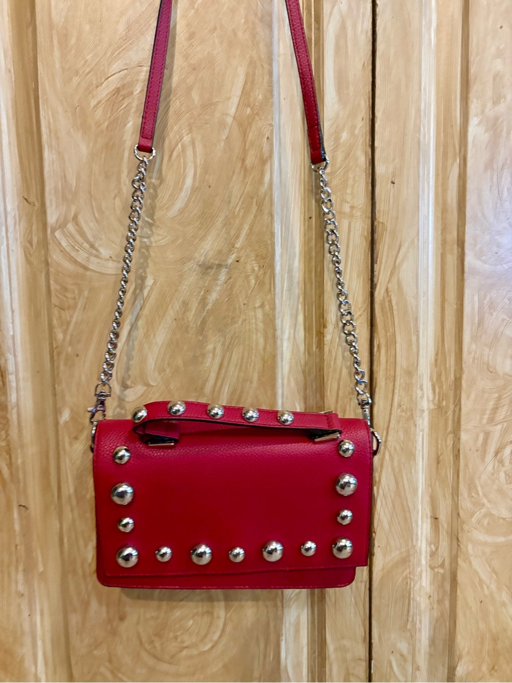 Gianni Bini Red Studded Crossbody Bag NWOT